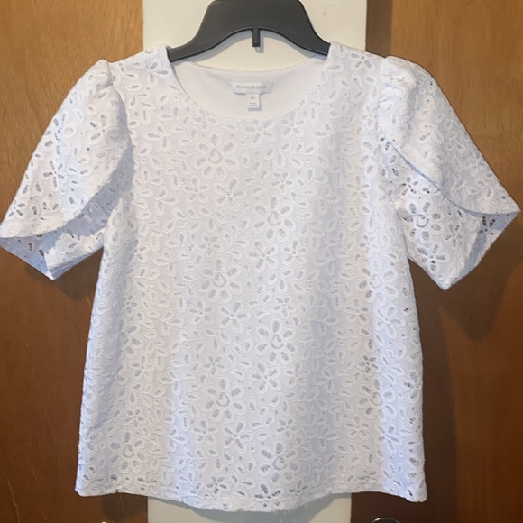 🤍NWOT Charter Club Petite Eyelet Blouse - Picture 3 of 6